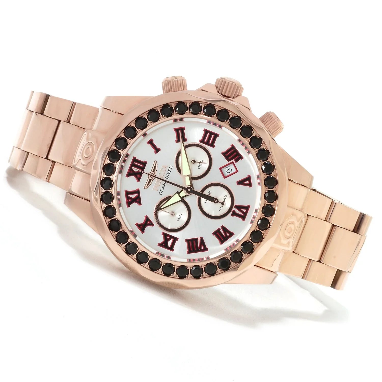 Invicta Men's 14537 Grand Diver Limited Swiss Blk Spinel Accent Rose Gold Watch