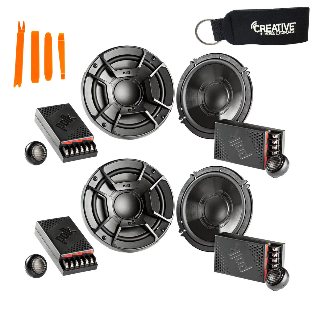Polk Audio - Two Pairs Of DB6502 6.5" Component Speaker - Marine and Powersports Certification