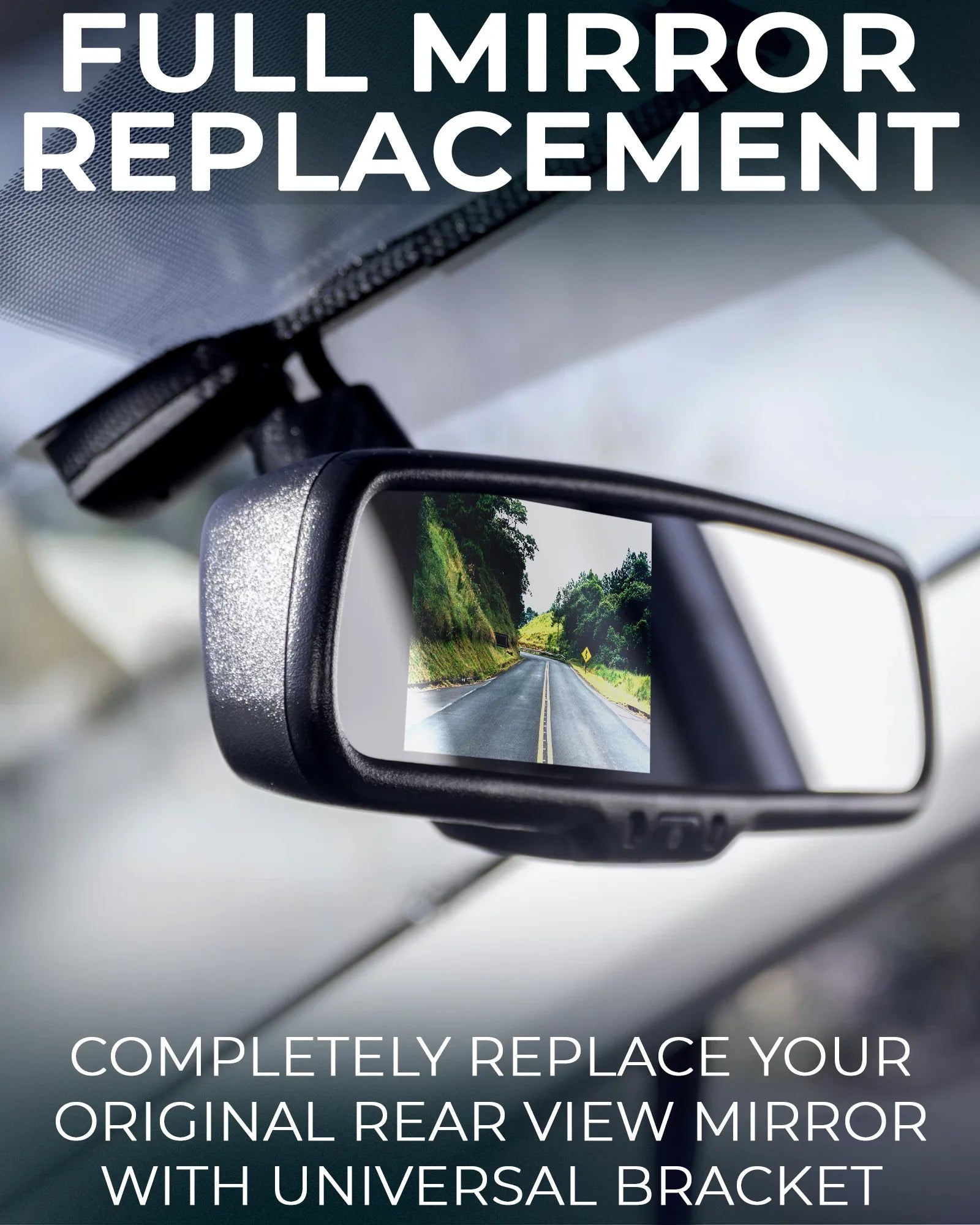 Master Tailgaters Universal Frameless Rear View Mirror with 7" LCD Display, 4 Video Inputs & Enhanced Visibility