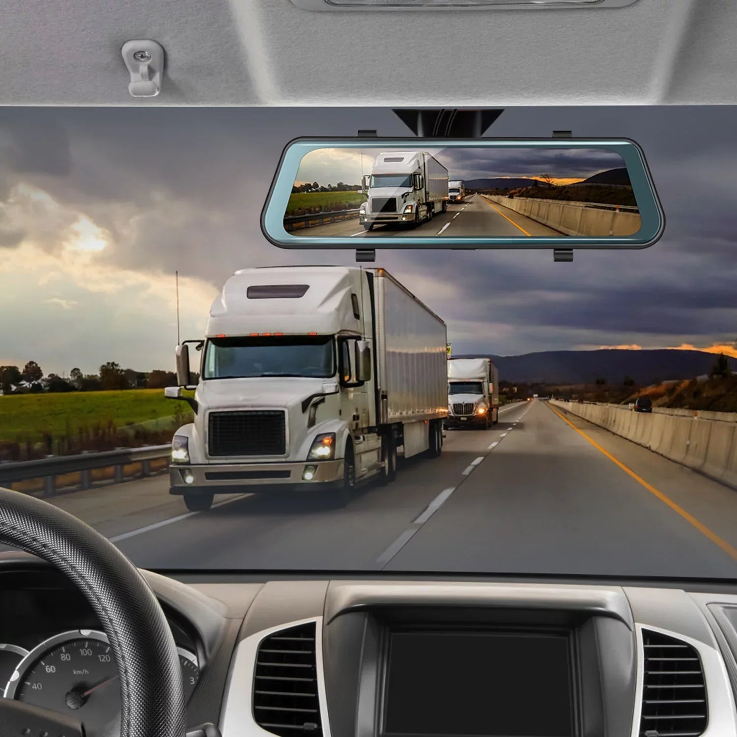 iNova FHD 1080P Car DVR Dash Camera 9.66In Vehicle Driving Recorder with G Sensor Parking Monitoring Seamless Recording