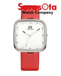 Danish Design IV24Q1003 White Dial Steel Red Leather Quartz Women's Watch