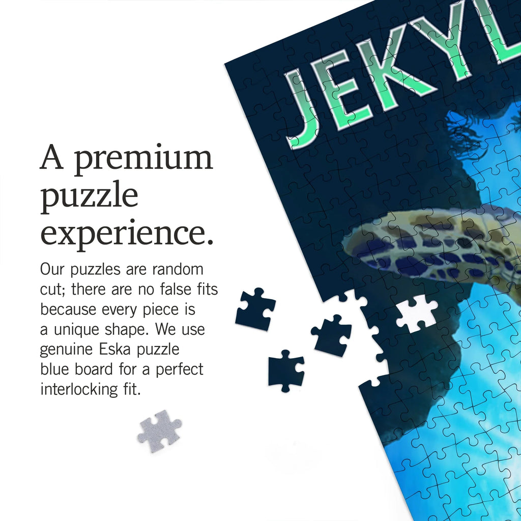 Lantern Press 1000 Piece Jigsaw Puzzle, Jekyll Island, Georgia, Sea Turtle Diving