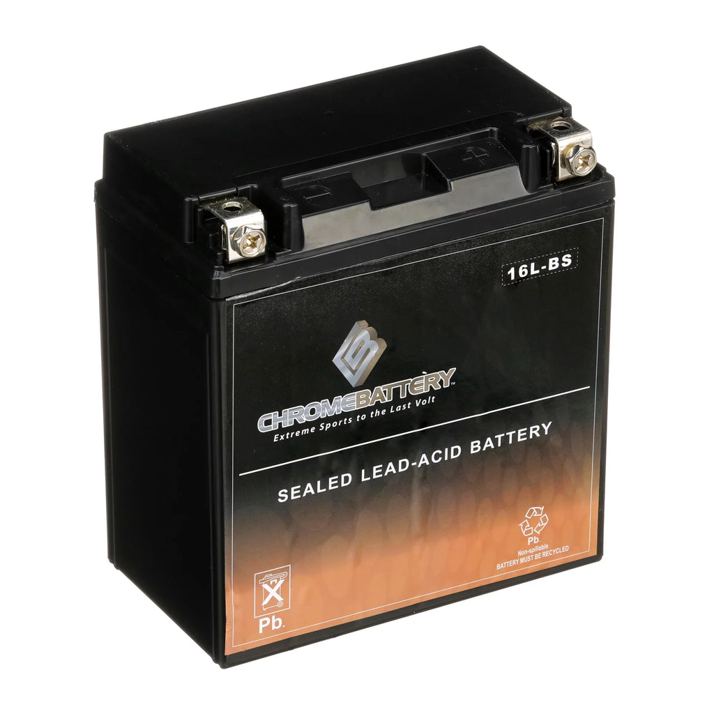 Chrome Battery YTX16L-BS (16L-BS 12 Volt,14 Ah, 230 CCA) Jet Ski Battery for Kawasaki 550cc Js550 Sx 1995