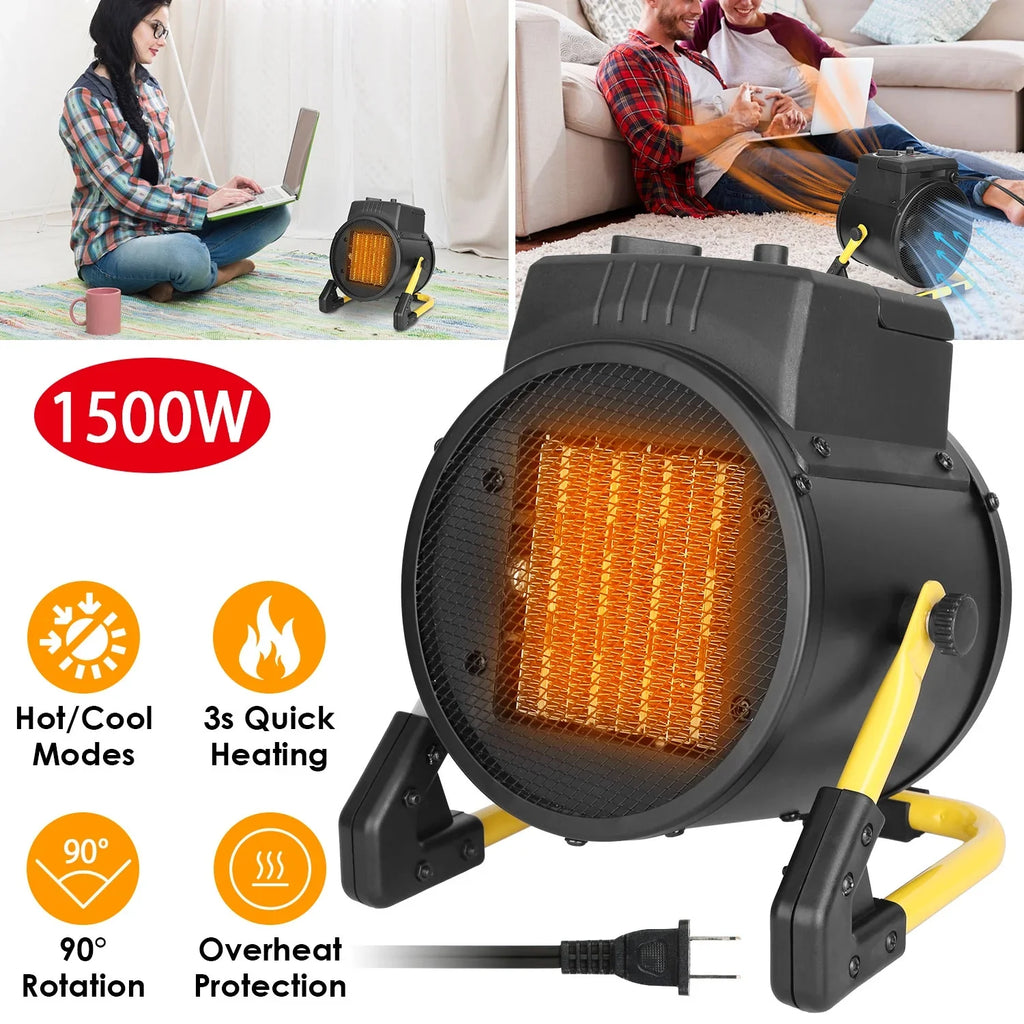 iMounTEK 1500W Portable Electric Space Heater Personal Fan with Overheat Protection Adjustable Temperature Ceramic Heater for Bedroom Office Desk