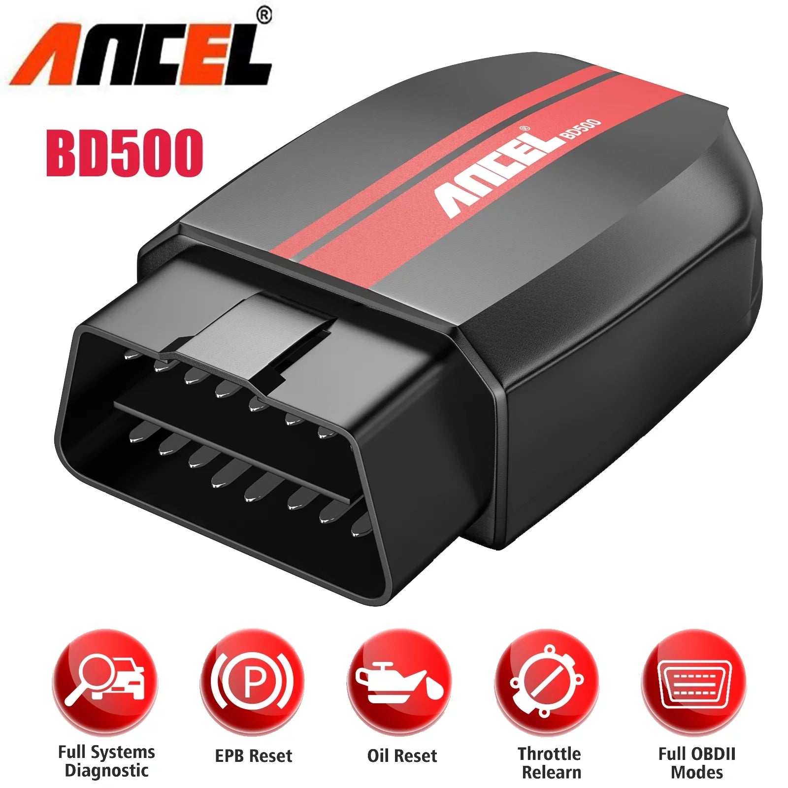 Ancel BD500 Wireless Car Scanner Fits for VW Audi Skoda Seat VAG Vehicles Bluetooth OBD2 Scanner Code Reader Check All Systems Oil Reset EPB Reset Throttle Learning Automotive Diagnostic Scan Tool