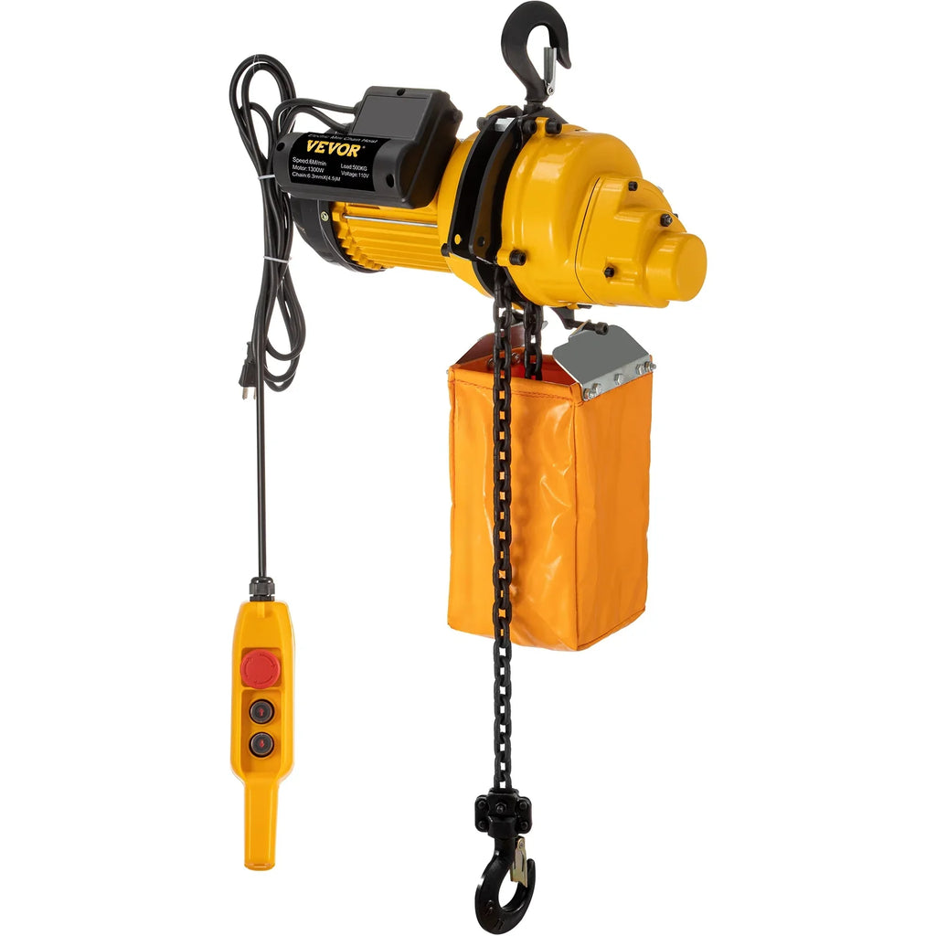 VEVOR Lift Electric Hoist, 1100 lbs Electric Winch w/ 10ft Wired Remote Control, 110V Overhead Crane Garage Ceiling Pulley Winch of 14.8ft Lift Height, Pre-owned In Factories, Warehouses, Construction