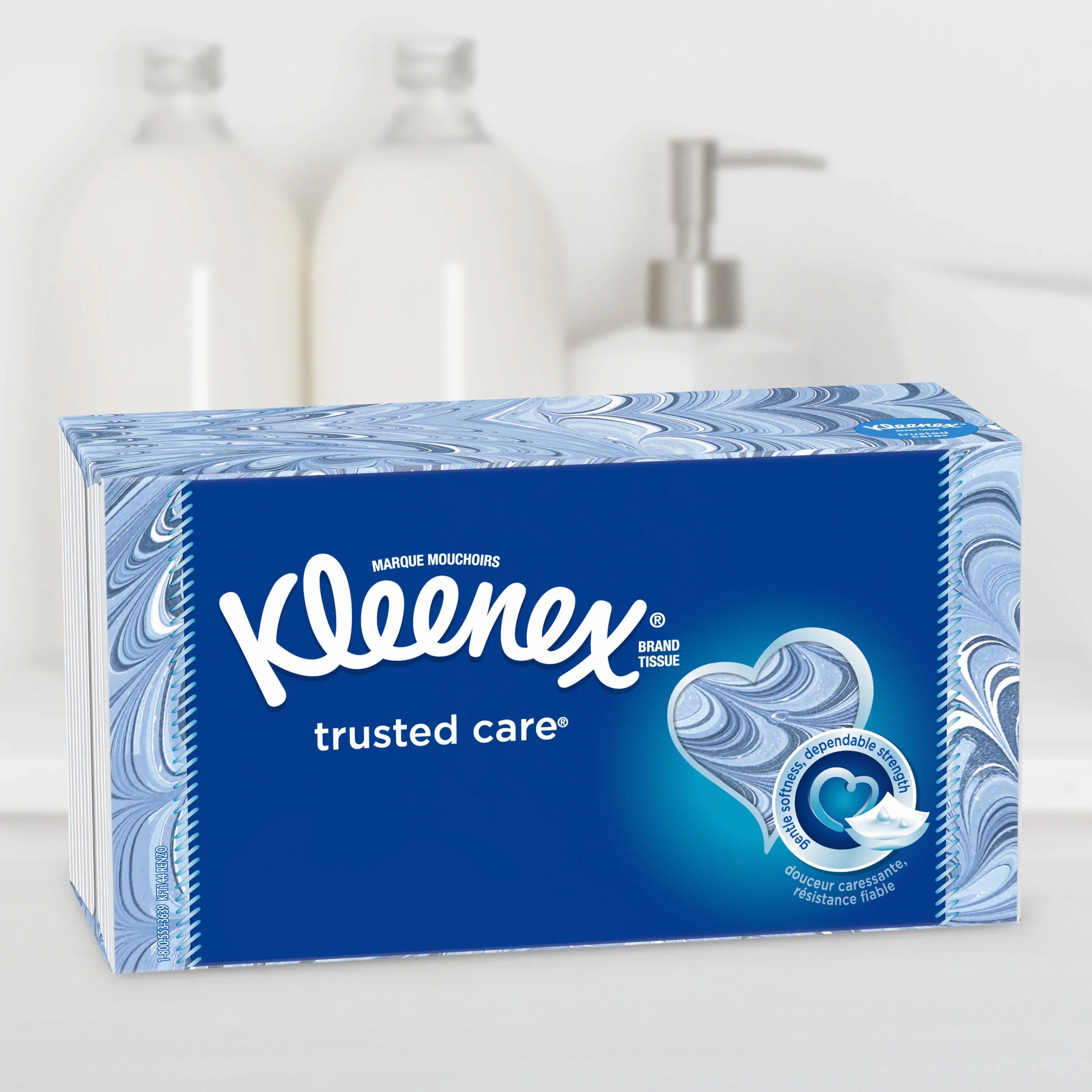 Kleenex Trusted Care Everyday Facial Tissues, 100 Tissues per Flat Box, 16 Pack (1,600 Tissues Total)