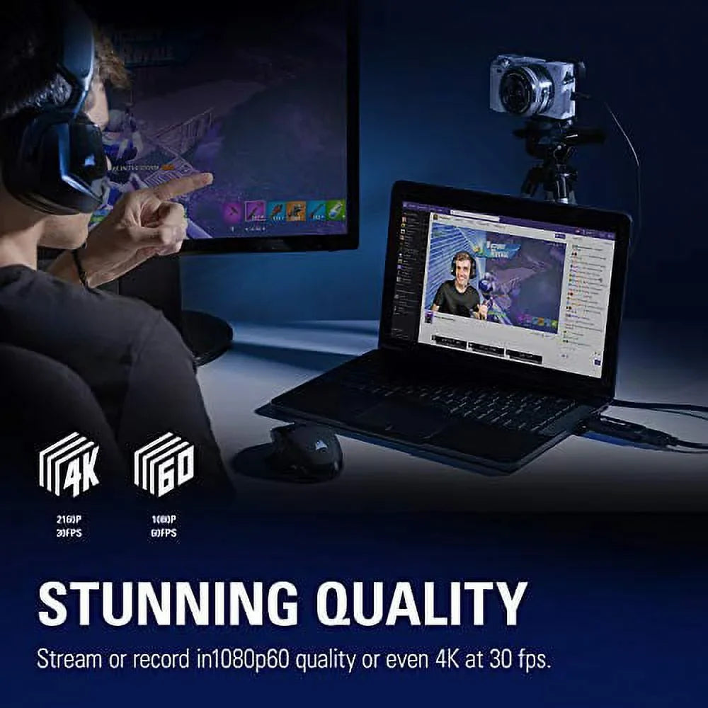 Elgato Cam Link 4K - Broadcast Live, Record via DSLR, Camcorder, or Action Cam, 1080p60 or 4K at 30 FPS, Compact HDMI Capture Device, USB 3.0