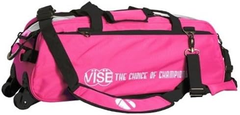 One Size Pink/Black Clear Top 3 Ball Roller Bowling Bag
