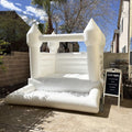 Connsann White Bounce House Commericial Grade PVC Jump Castle with Blower & Ball Pit for Kids Outdoor Indoor Party