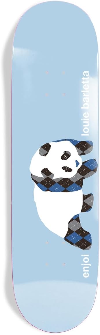 Enjoi Skateboard Deck Louie Barletta Argyle Panda Light Blue 8.0" x 31.6"