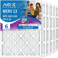 15x20x2 Air Filter MERV 13 Comparable to MPR 1500 - 2200 & FPR 9 Electrostatic Pleated Air Conditioner Filter 6 Pack HVAC AC Premium USA Made 15x20x2 Furnace Filters by AIRX FILTERS WICKED CLEAN AIR.
