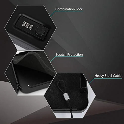 Dalmbox Small Car Gun Safe for Pistols Small Handgun Lock Box with Combination Lock Portable Travel Pistol Safe for Car, Home, Travel (1.8?X 6.5 ?X 9.7")