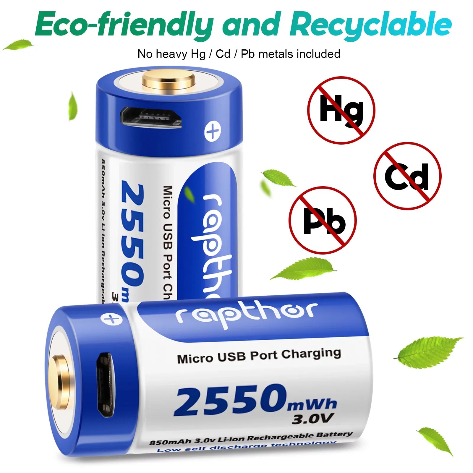 Rapthor Arlo Rechargeable Batteries Compatible with Arlo Wireless Security Camera VMC3030 VMS3130 VMS3330 VMS3430 VMK3200 Pack of 4 (850mAh)
