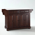 Maykoosh Country Cottage Stone Top Full Size Kitchen Island/Cart Black/White