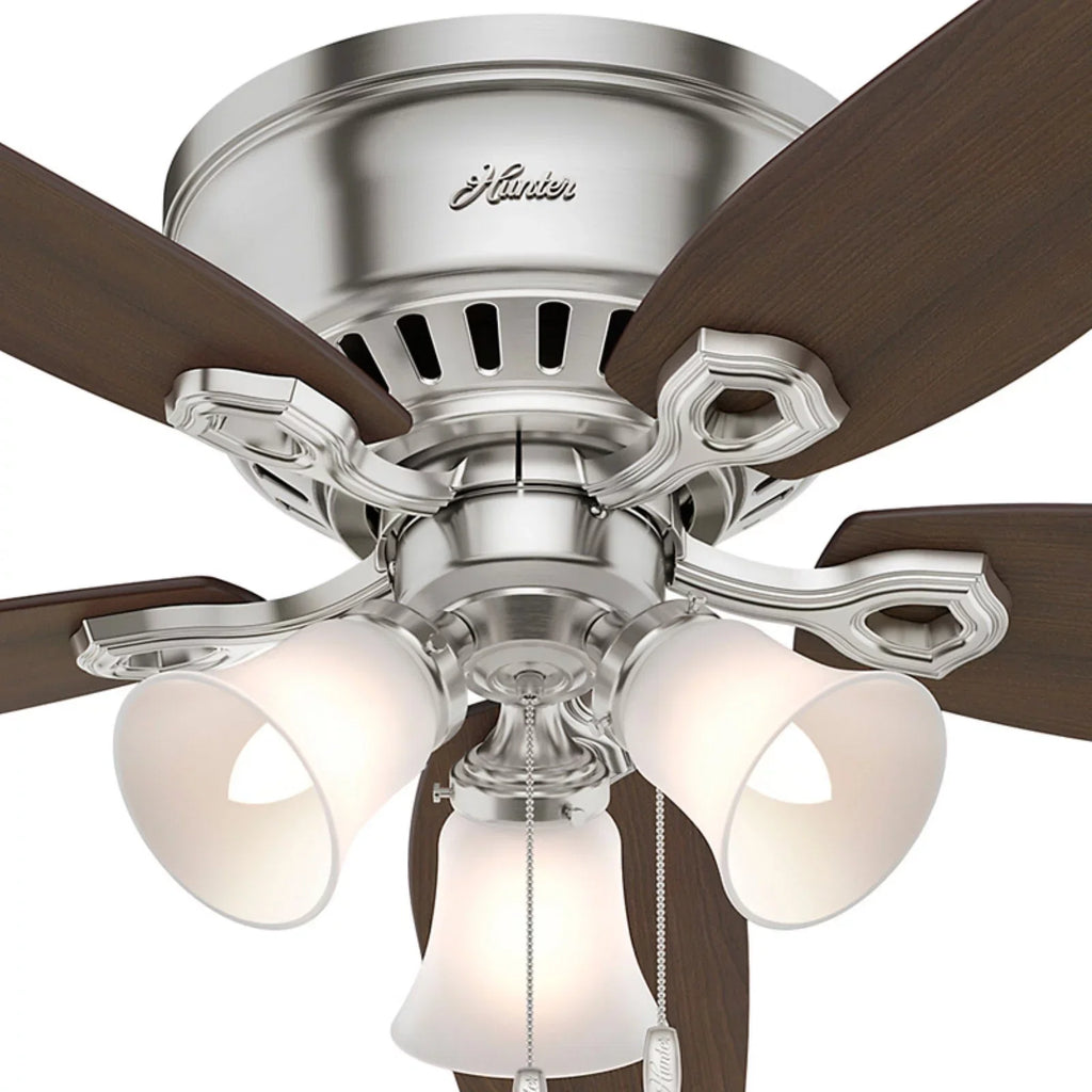 Hunter Fan Company Builder Low Profile 52" Ceiling Fan w/ Pull Chain, Snow White