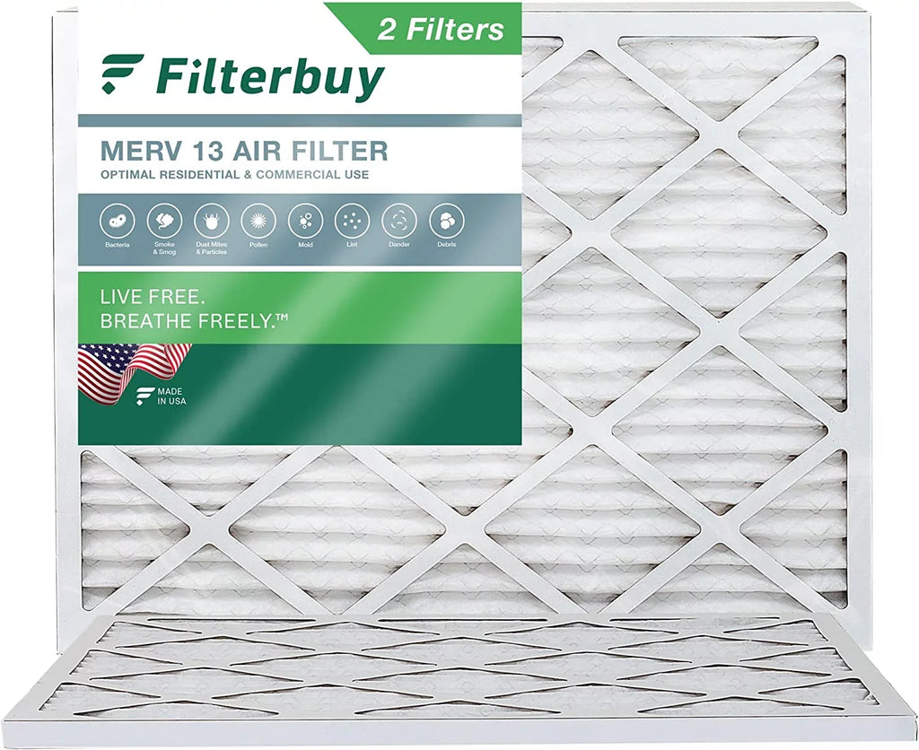 Filterbuy 15x20x1 MERV 13 Pleated HVAC AC Furnace Air Filters (2-Pack)