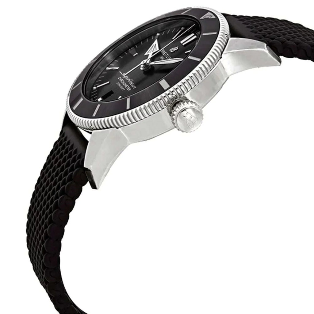 Breitling AB2030121B1S1 Superocean Heritage II Black Dial Men's Rubber Chronometer Watch Black - 44 mm