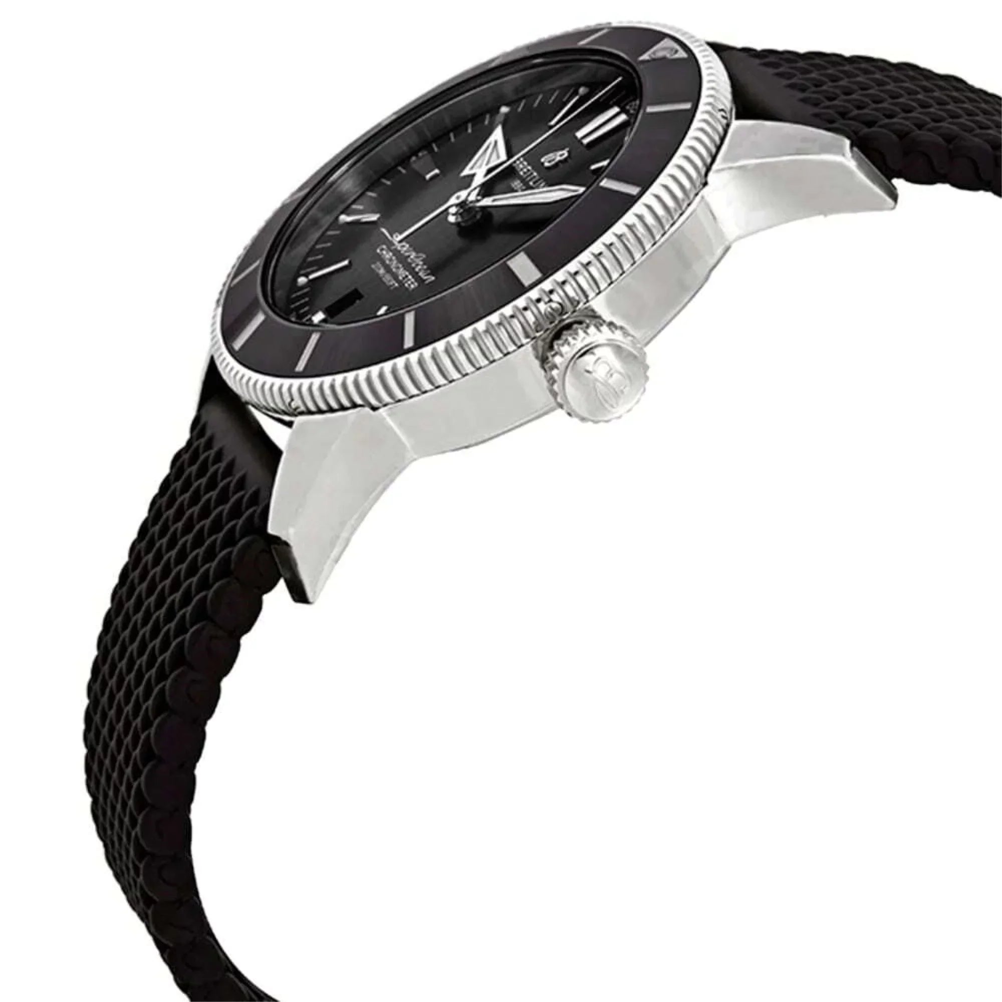 Breitling AB2030121B1S1 Superocean Heritage II Black Dial Men's Rubber Chronometer Watch Black - 44 mm