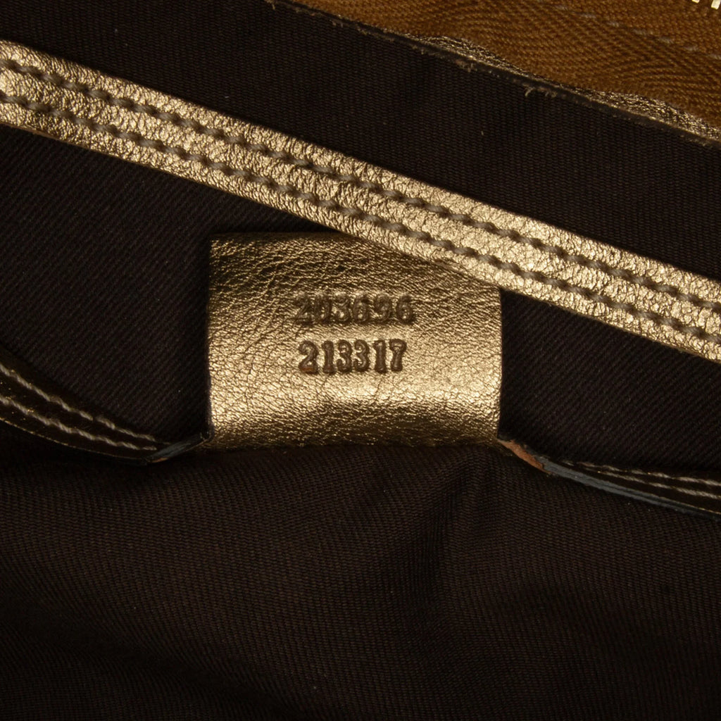 Pre-Owned Authenticated Gucci GG Crystal Joy Satchel Coated Canvas Fabric Brown Unisex (Fair)