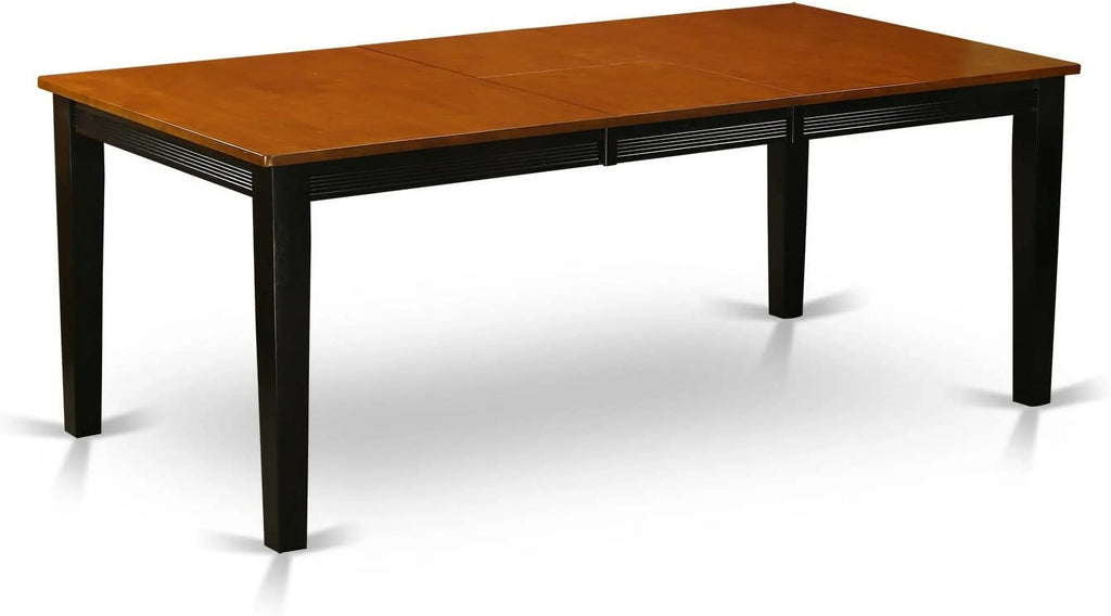 East West Furniture Kitchen Table Set with One Quincy Dining Room Table & 4 Chairs - Black & Cherry - 5 Piece