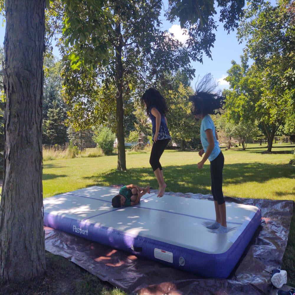 FBSPORT 19.68ft/6m*1m*0.1m air Track mat Inflatable Gymnastics airtrack with Electric Air Pump for Practice Gymnastics, Yoga,Kid Safty mat,Tumbling,Parkour, Home Floor