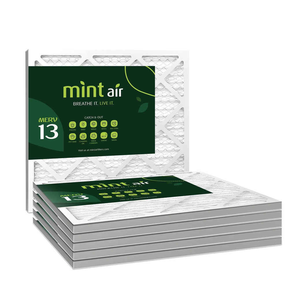 Mint Air, 20x20x1 Air Filter, MERV 13, MPR 1500, AC Furnace Air Filter, 6-Pack