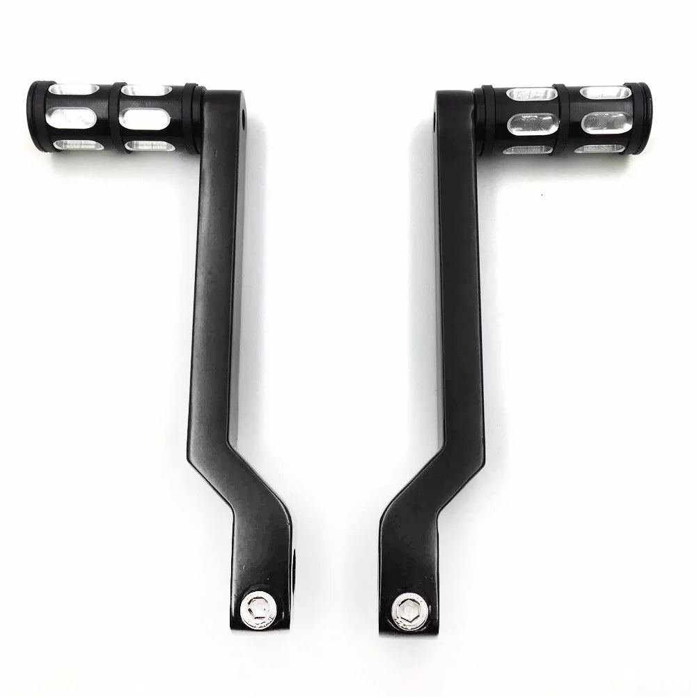 HTT- Style 009C- Black Aluminum Heel Toe Shift Levers w/ Shifter Pegs For Harley Davidson Electra Glide 1988 and later