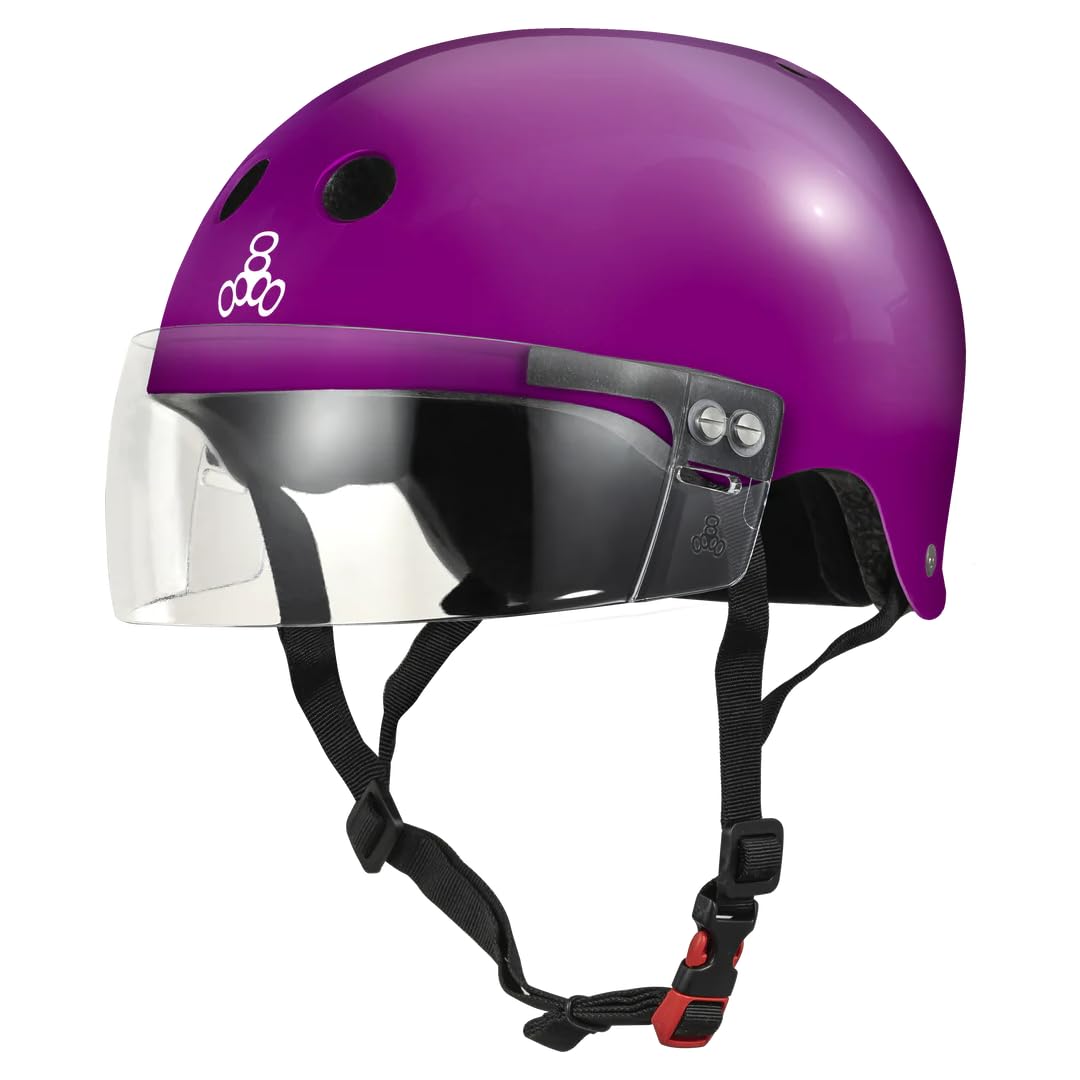 Triple Eight The Certified Sweatsaver Helmet with Visor for Roller Derby, Skateboarding and BMX