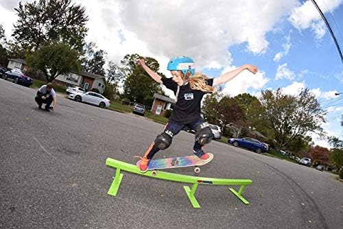 Ramptech Square Grind Rail (79" Long) - Weatherproof, Heavy-Duty Indoor and Outdoor DIY Skateboard Grindbox Kit - Portable Grindrails with Adjustable Height (11" - 15" Tall)