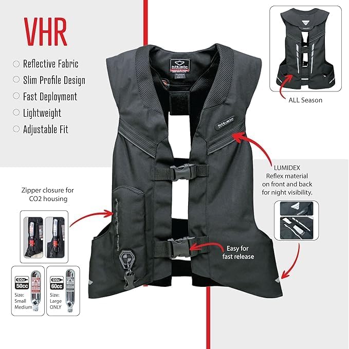 Hit-Air VHR Slim Airbag Vest, Motorcycle & Equestrian Harness