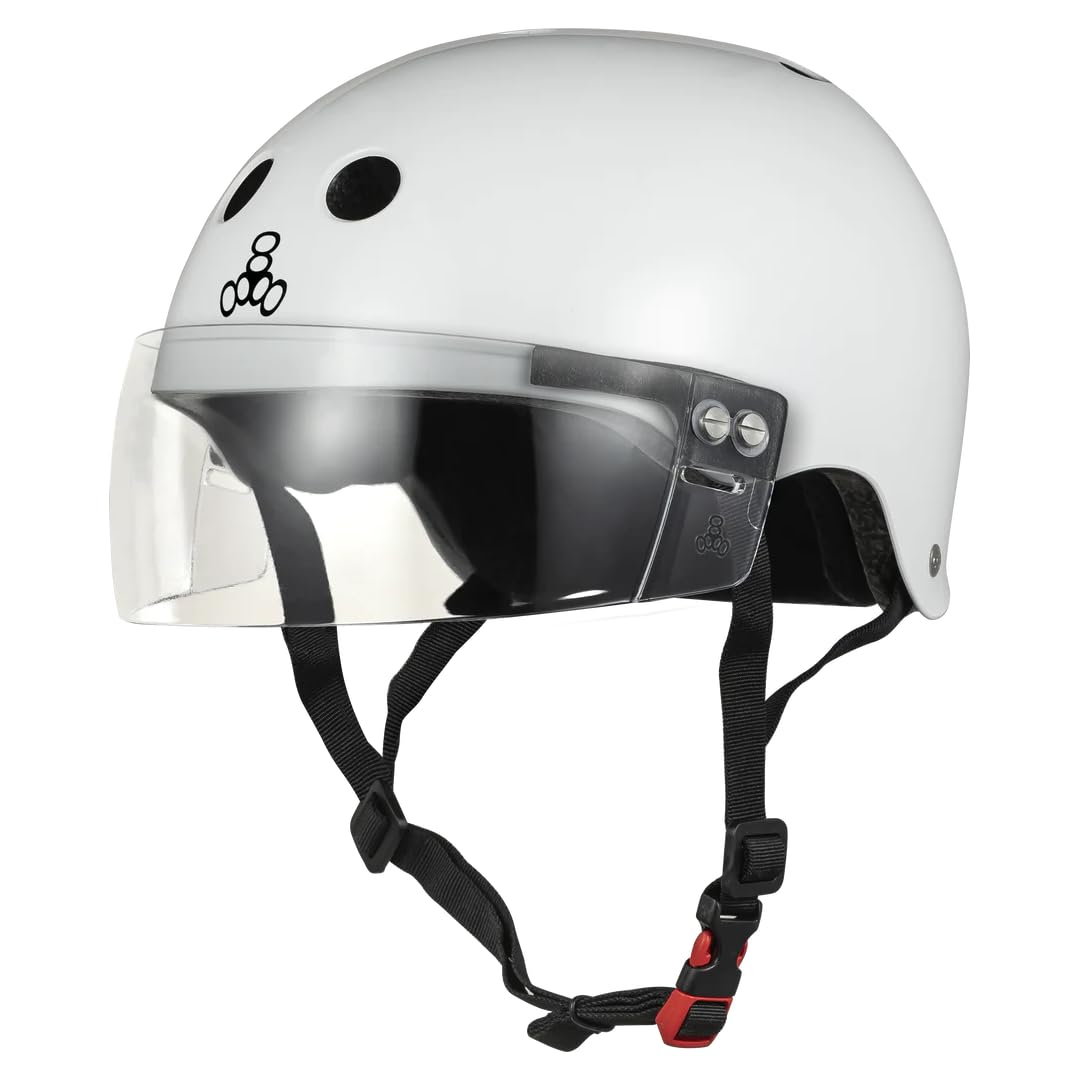 Triple Eight The Certified Sweatsaver Helmet with Visor for Roller Derby, Skateboarding and BMX