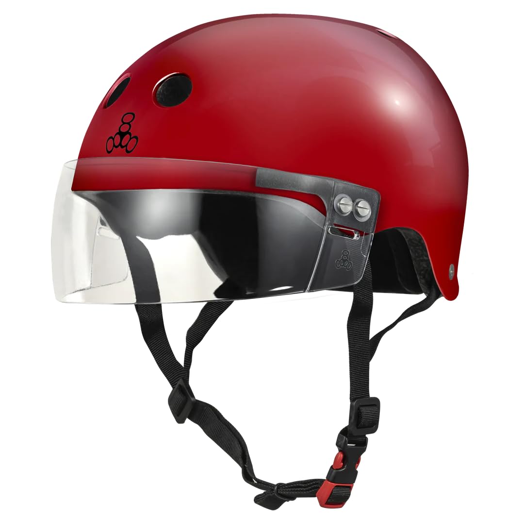 Triple Eight The Certified Sweatsaver Helmet with Visor for Roller Derby, Skateboarding and BMX