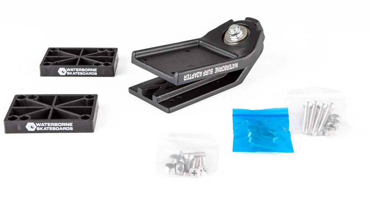 Waterborne Skateboards Surf and Rail Adapter FIN System for 3 Surfskate Trucks Modes - Surf Skate Truck Fits Any Board - Longboard Skateboard Accessories, Surf Skateboard Trucks, Surfskate Skateboard