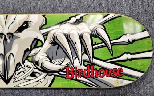 Tony Hawk signed Birdhouse Falcon 3 green skateboard deck autograph Beckett BAS - Autographed Extreme Sports Products