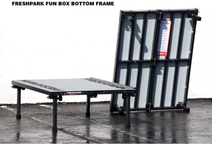 Freshpark Fun Box - Grind Box - Manual Pad (37" L x 47" W x 8" or 16" Tall) - Portable, Foldable, Adjustable Height - BMX, Scooter, and Skateboarding Ramp