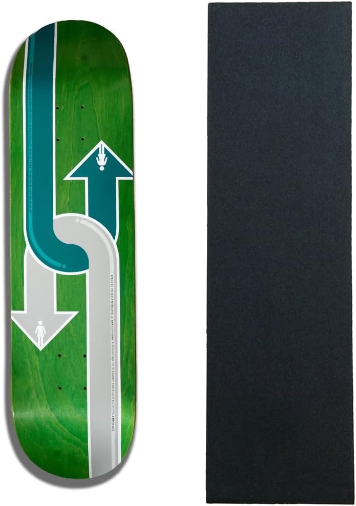Girl Skateboard Deck Gass Dual Directional Green 8.0" x 31.88" with Grip