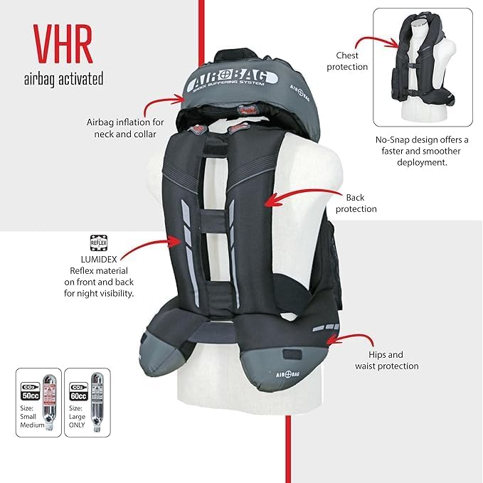Hit-Air VHR Slim Airbag Vest, Motorcycle & Equestrian Harness