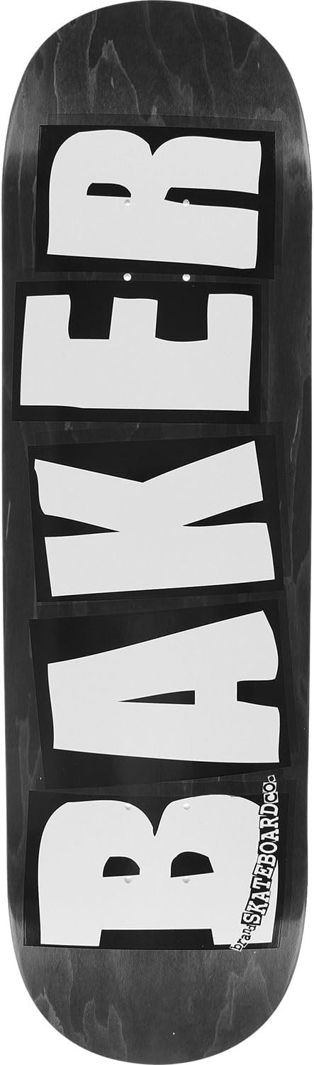 Baker Skateboard Deck Brand Logo Veneers B2 Black 8.25" with Grip