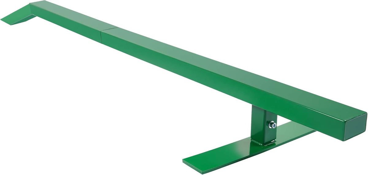 ALMULOO 85In Flat Skate Rail with Bump - Portable Heavy-Duty Steel Grinding