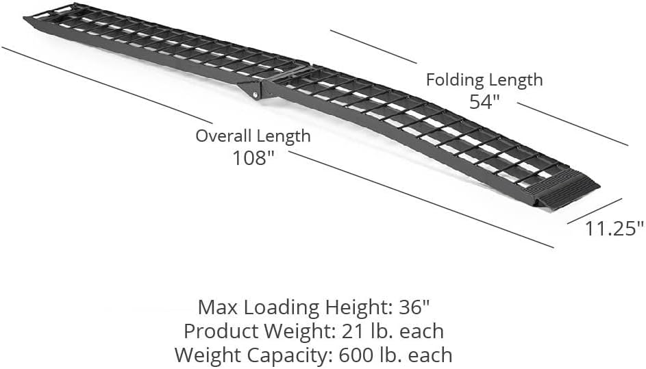 Titan Ramps Aluminum ATV Motorcycle Loading Ramps, 1,200 lb, 9 Ft, 2-Pack
