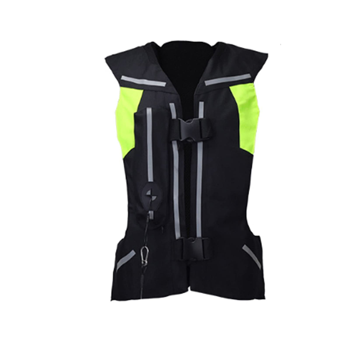 Reflective Protective Airbag Vest Motorcycle Anti-Fall Vest 600D Canvas Fabric, Wear-Resistant and Breathable Washable (No CO2 Gas Cylinder) (Color : C Green, Size : Small)