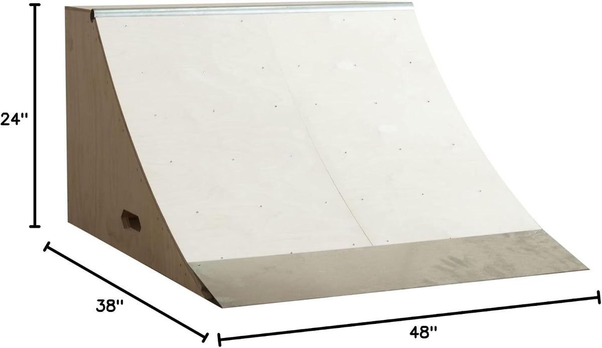 OC Ramps Quarter Pipe (2' Tall x 3' Wide) - Durable Wood Skateboard Ramp Kit - Store Easily in the Garage - Great for Home or Professional Use and also Works for BMX Bikes, Scooters, and Inline Skates