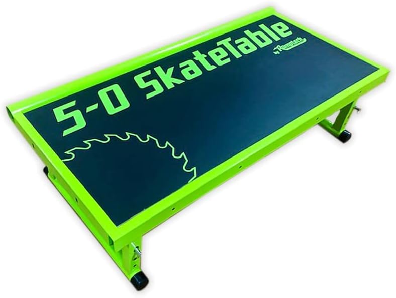 Ramptech 5-0 Skate Table (2' Wide x 4' Long) - Weatherproof, Heavy-Duty Indoor and Outdoor Skateboard Ramp - Portable, Modular, Expandable, Connectable Skateboard ramp