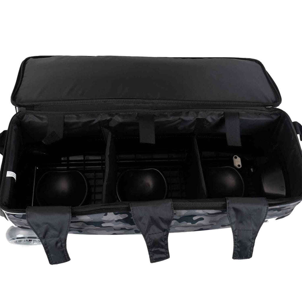 ELITE Basic Triple Roller Black Bowling Bag - 3 Ball Roller, Fits 2 Pairs of Size 15 Shoes, Air Travel-Friendly