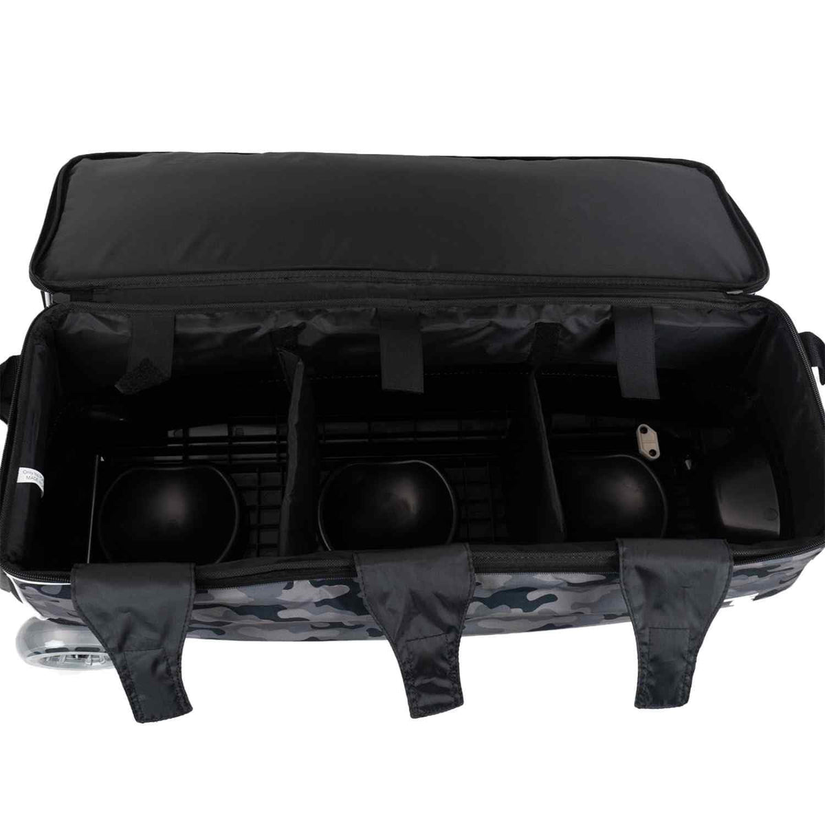 ELITE Basic Triple Roller Black Bowling Bag - 3 Ball Roller, Fits 2 Pairs of Size 15 Shoes, Air Travel-Friendly