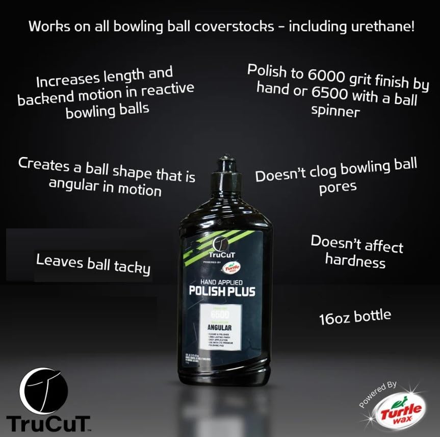 Creating the Difference TruCut Hand Applied Polish Plus Bowling Ball Polish | Powered by Turtle Wax | 6500 Finish Grit | Angular Ball Motion â Cleans & Polishes (16 oz) (Pack of 3)
