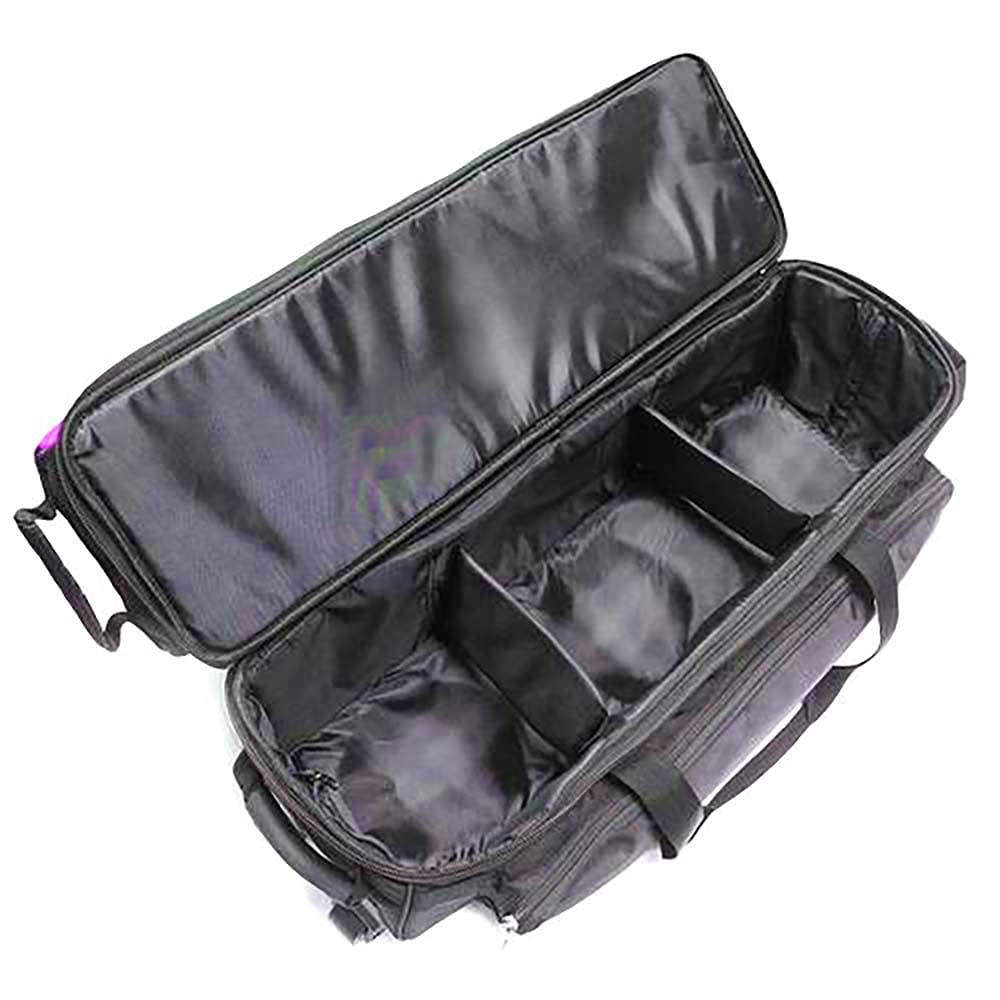 Pyramid Path Triple Tote Roller Plus Bowling Bag with Detachable Shoe Bag (Fits US Mens Size 15), Accessory and Side Pocket, Lightweight Travel Design