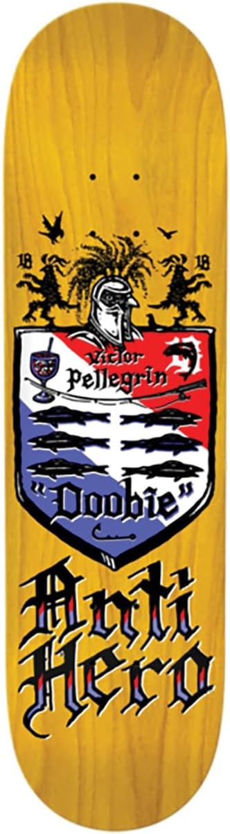 Anti Hero Skateboards Doobie Pellegrin Coat of Arms Skateboard Deck - 8.62" x 32.56"