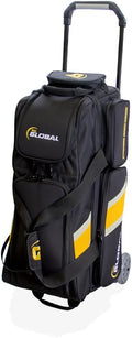 900 Global 3-Ball Bowling Deluxe Roller Bag (Black/Gold)